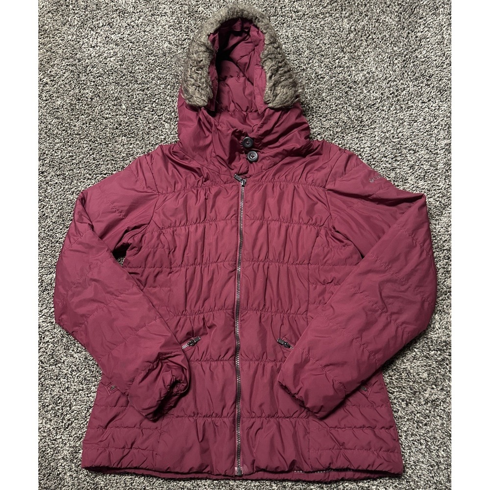Columbia Women's Thermal Coil Insulated Puffer Jacket With‎ Hood Full Zip Sz Med